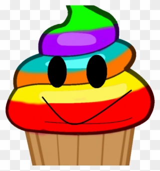 Rainbow Cartoon Cupcake Clipart