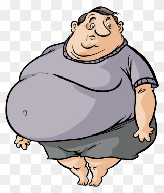 Fat Cartoon Man - Fat Man Clipart - Png Download