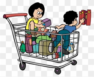 Transparent Grocery Cart Clipart - Kids Shopping Cart Clipart - Png Download