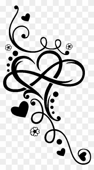 Infinity Heart Tattoo Henna T-shirt - Easy Love Symbol Drawing Clipart