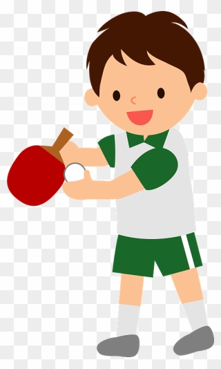 Table Tennis Sports Boy Clipart - バドミントン イラスト フリー - Png Download
