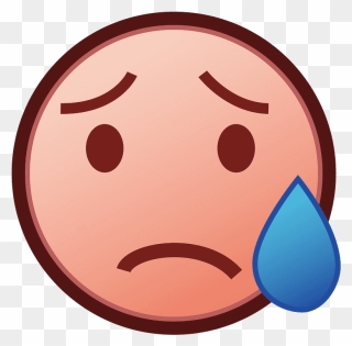 Sad But Relieved Face Emoji Clipart - Smiley - Png Download