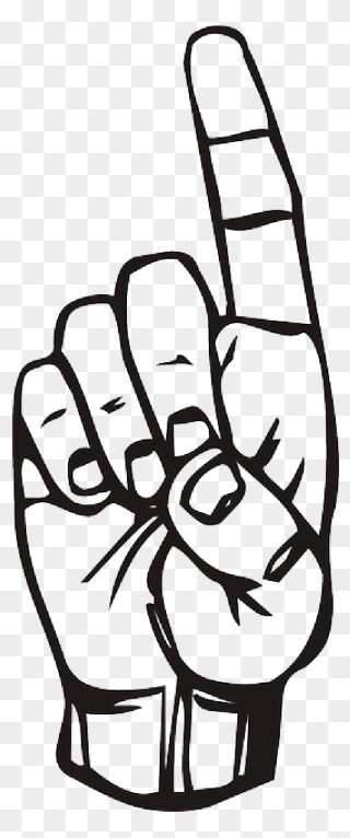 Finger, Attention, Hand, Sign Of No, Pointing, Boss - Index Finger Clipart Black And White - Png Download