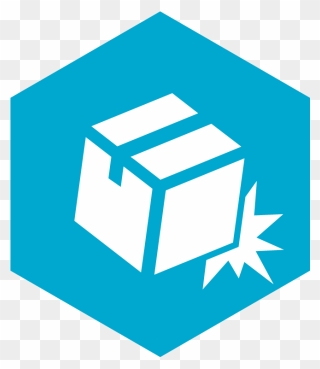 Solid White Cardboard Box Packaged On Top Of Cyan Solid - Packaging And Labeling Clipart
