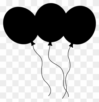 Balloons Clip Art Black - Png Download