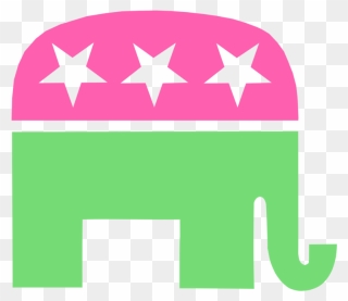 Pink,grass,angle - Republican Elephant No Background Clipart
