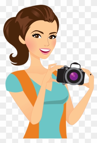 V - 3 - 2 98 - 2 Kbyte - Bu/9, Girl Photographer - Girl Holding A Camera Clipart - Png Download