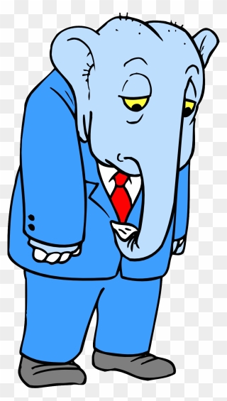 Elephant In A Suit Cartoon Clipart