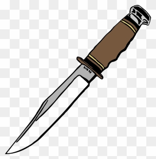 Bowie Knife Kitchen Knives Clip Art - Knife Clipart Png Transparent Png