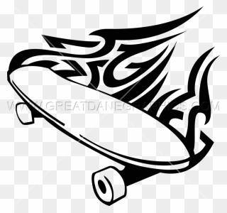 Youtube Clipart Skateboard - Skateboard Tribal - Png Download