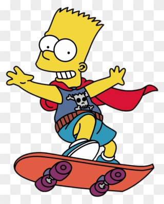 Bart Simpson On Skateboard - Bart Simpson Skateboard Transparent Clipart