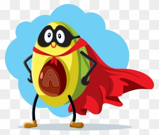 Avocado Superhero Clipart