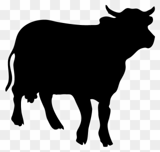Angus Cattle Silhouette Royalty-free Clip Art - Angus Bull Silhouette Transparent - Png Download