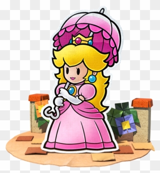 Princess Peach Paper Mario - Paper Mario Color Splash Peach Clipart