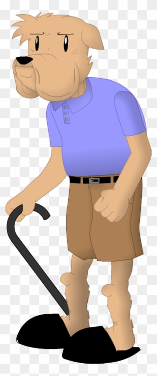 Old Man Pittbull - Cartoon Clipart