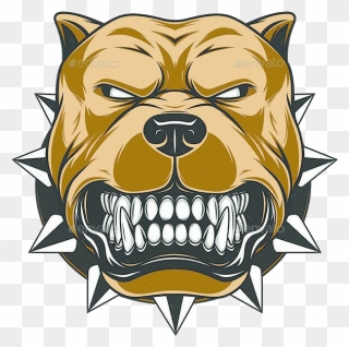 #pitbull #dog #bad #mal #cão #cachorro #cartoon #desenho - American Bully Head Logo Clipart