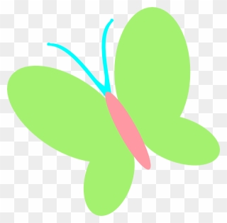 Green Pink Butterfly Clip Art At Clker - Green And Pink Butterfly Cartoon - Png Download