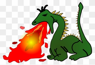 Fire Breathing Dragon Clip Art - Transparent Fire Breathing Dragon - Png Download