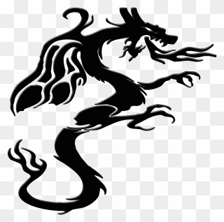 Dragon Silhouette Clip Art - Monster - Png Download
