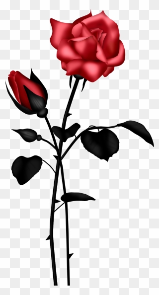 Rose Red Flower Clip Art Vector Online Royalty Free - Blue Clipart Transparent Flower Png
