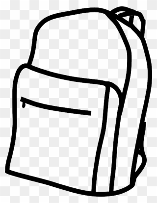 Backpack Clipart Black And White - Png Download