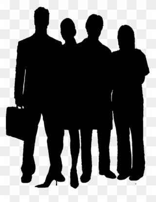 Happy Workers Clipart Black And White Png Transparent - Family Of 5 Silhouette