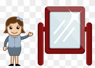 Girl Clipart Mirror - Speaking In Front Of A Mirror - Png Download