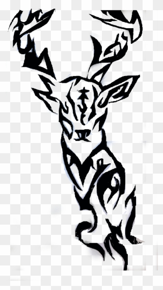 Koi White-tailed Deer Elk Tattoo - Deer Tribal Tattoo Png Clipart