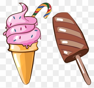 Ice Cream Cone Gourmet Cartoon Png And Vector Image - Cartoon Clipart Ice Cream Transparent Png