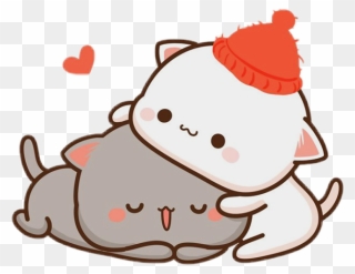 #freetoedit #cute #kawaii #cat #couple #love #hug #cuddle - Kawaii Cat Couple Clipart