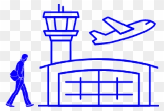 Man Walks Into An Airport - Portable Network Graphics Clipart