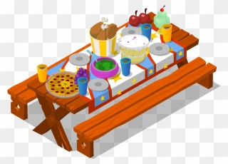Picnic Table Clipart Illustration Png - Transparent Background Picnic Table Cartoon Png