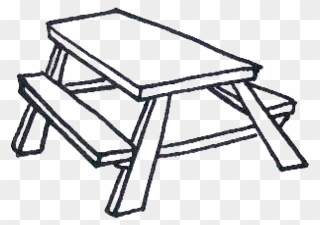 Picnic Table Icon - Drawing Of A Picnic Table Clipart