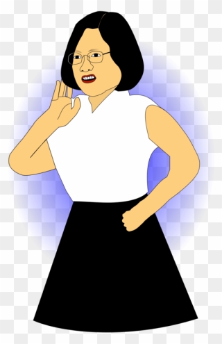 Woman President Clipart Graphic Black And White Trunk,yellow,girl - Tsai Ing Wen Skirt - Png Download