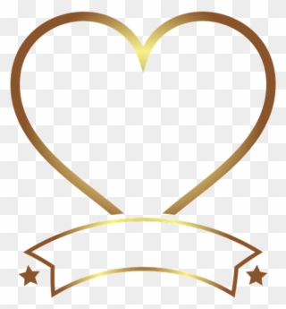 #heart #goldheart #stars #goldstars #banner #gold #decor - Gold Oval Frame Clipart - Png Download