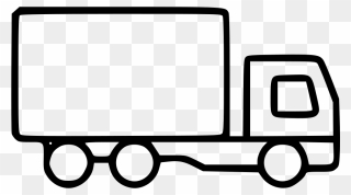Delivery Truck Shipment Transportation Freight Logistics - Transport Truck Clipart Black And White - Png Download