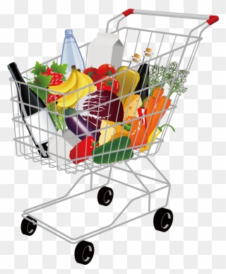 Grocery Shopping Cart Png Pic - Full Shopping Cart Clipart Transparent Png