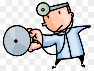 Vector Illustration Of Health Care Professional Doctor - Stethoscope As A Mirror Clipart