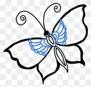 Easy Butterfly Drawing Clipart
