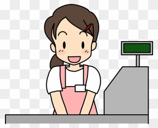 Girl Part Time Job Clipart - Cashier Clipart - Png Download