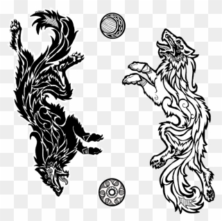 Viking Tribal Tattoos - Wolf Viking Tattoo Clipart