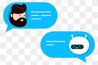 An Adorable Depiction Of A User And Chatbot Talking - Chatbot Vector Png Clipart