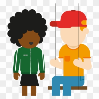 Illustration Of Young People With One Person On A Swing - Feeling Clipart
