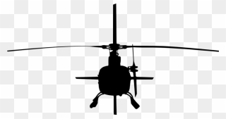 Helicopter Front View Silhouette Clipart