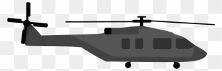 Helicopter Clipart Grey Object - Free Vector Military Helicopter - Png Download