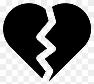 Black And White Broken Heart Clipart Png Free Download - Love Transparent Png