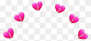 #heartcrown #hearts #crown #crownheart #brokenheart - Pink Broken Heart Emoji Clipart