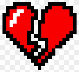 Black Heart Pixel Art Clipart , Png Download - Minecraft Broken Heart Pixel Art Transparent Png