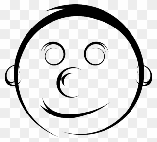 Face, Man, Head, Human, Boy - Black And White Smiley Face Clipart