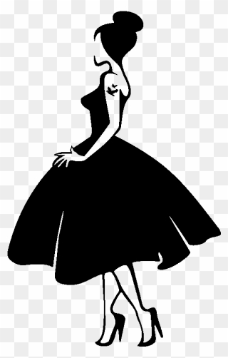 Dress Silhouette Sticker Evening Gown Clip Art - Model Silhouette Png Transparent Png
